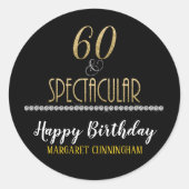 Sticker Rond Soixante et Spectaculaire Diamants d'Argent Or Ann (Devant)