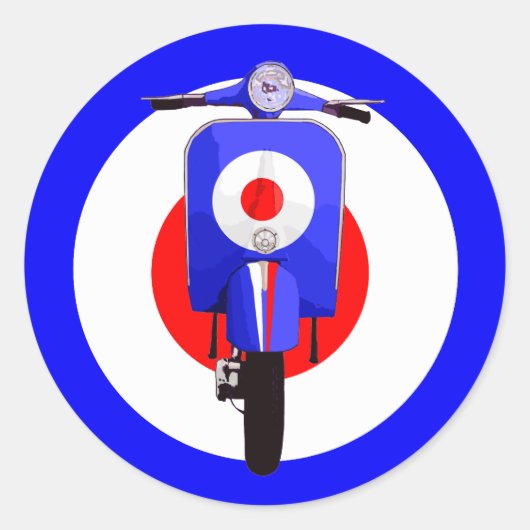 Sticker Rond Soixante Look Scooter sur la cible Mod (Devant)