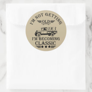 Sticker Rond Soixante vintage 60e anniversaire personnalisée