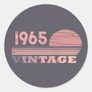 Sticker Rond Soixante vintage 60e anniversaire personnalisée