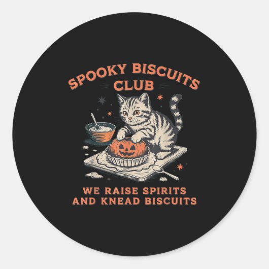 Sticker Rond Soky Biscuits Club Chat, Cuisson Halloween (Devant)