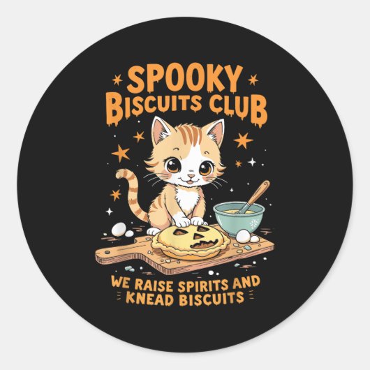 Sticker Rond Soky Biscuits Club Chat Drôle Halloween Baking (Devant)