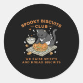 Sticker Rond Soky Biscuits Club Chat noir Citrouille Halloween (Devant)