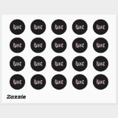 Sticker Rond Soky Halloween Mama Varsity Mom Pastel Nk Citrouil (Feuille)