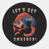 Sticker Rond Soky Ossum S Let's Get Smashed Creepy Gift (Devant)
