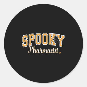 Sticker Rond Soky Pharmacist Halloween Sder Varsity Orange Lett