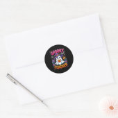 Sticker Rond Soky Teacher Cute Ghost Reading Book Funny Hallo  (Enveloppe)