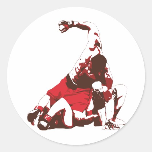 Sticker Rond Sol et livre mixed martial art (Devant)
