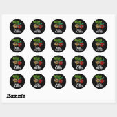 Sticker Rond Sol Mates Funky Beet Root Pun Dark BG (Feuille)