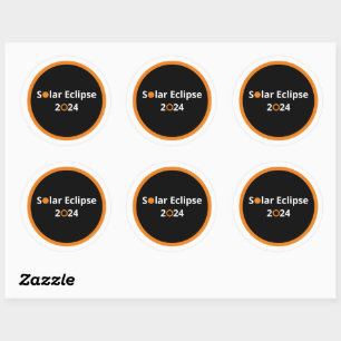 Sticker rond solaire Eclipse 2024 classique