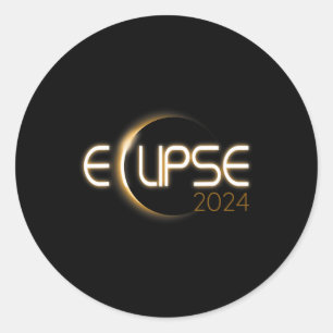 Sticker Rond Solaire Eclipse 2024 Crescent Sun Design