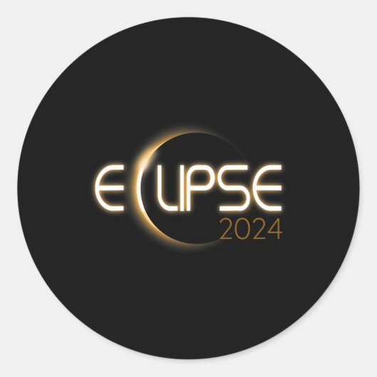 Sticker Rond Solaire Eclipse 2024 Crescent Sun Design (Devant)