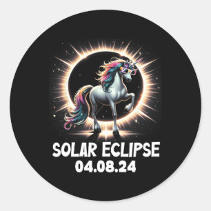 Sticker Rond Solaire Eclipse 2024 Total Eclipse 8 Avril 24 Unic