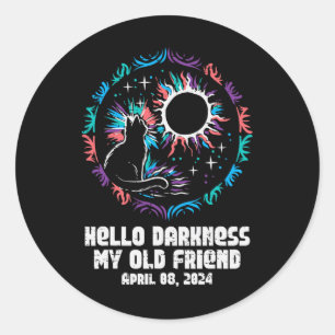 Sticker Rond Solaire Eclipse Chat Bonjour Obscurité Avril 8 Fem