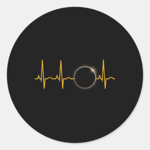 Sticker Rond Solaire Eclipse Heartbeat 8 avril 2024 Solar Eclip