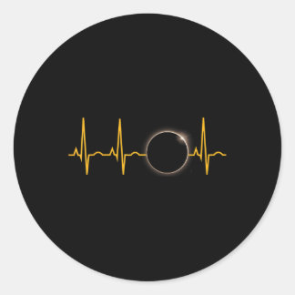 Sticker Rond Solaire Eclipse Heartbeat 8 avril 2024 Solar Eclip