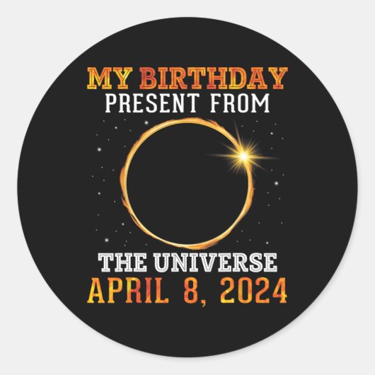 Sticker Rond Solaire Éclipse Mon Anniversaire Présenté Par Les (Devant)
