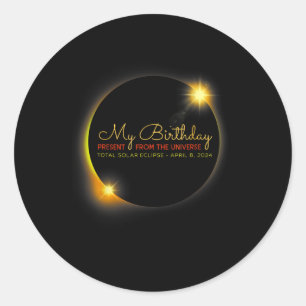 Sticker Rond Solar Eclipse 2024 Anniversaire présent 4.8.24 Tot