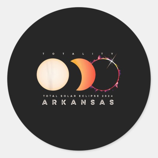 Sticker Rond Solar Eclipse 2024 Arkansas Total Eclipse America (Devant)