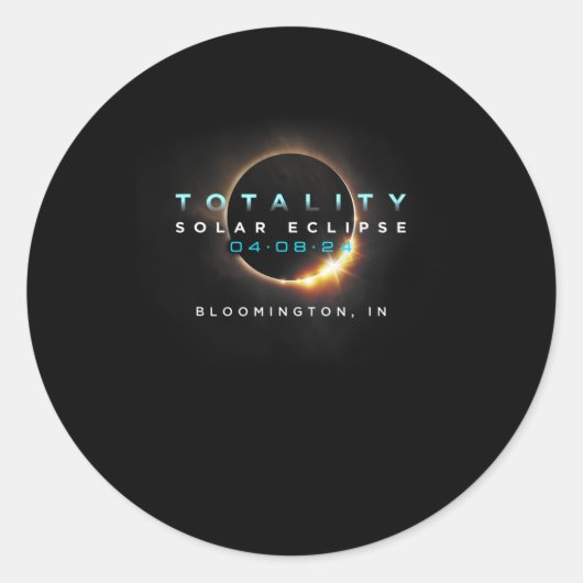 Sticker Rond Solar Eclipse 2024 Bloomington Au total 04-08-2 (Devant)