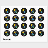 Sticker Rond Solar Eclipse 2024 Infographie Funny Skywatcher en (Feuille)