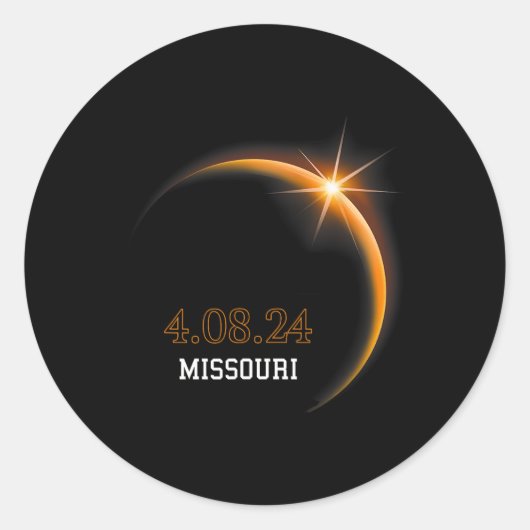 Sticker Rond Solar Eclipse 2024 Missouri Totality Spring 4.08.2 (Devant)