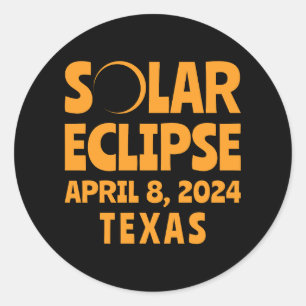 Sticker Rond Solar Eclipse 2024 Texas