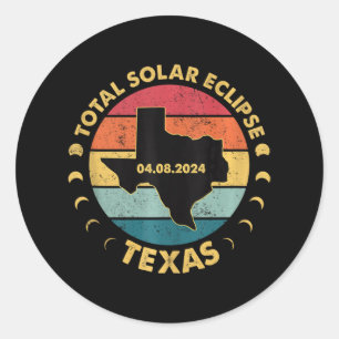 Sticker Rond Solar Eclipse 2024 Texas Solar Eclipse Débardeur