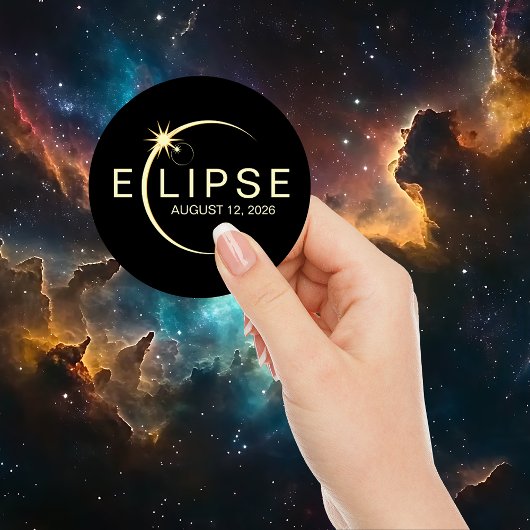 Sticker Rond Solar Eclipse Astronomy Event 2026
