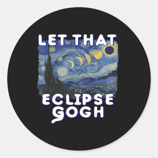Sticker Rond Solar Eclipse Chemise Commémorative Van Gogh Plais (Devant)