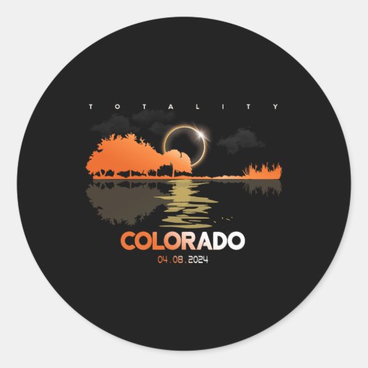 Sticker Rond Solar Eclipse Colorado Totalité de la guitare (Devant)
