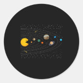 Sticker Rond Solar System Video Game Funny Graphic Tees Planet (Devant)