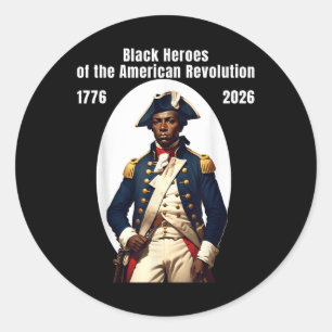 Sticker Rond Soldat afro-américain patriote de la guerre d'indé
