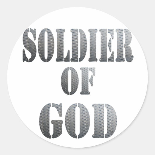 Sticker Rond Soldat de Dieu 5 Métal (Devant)