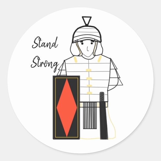 Sticker Rond Soldat Romain Stand Ferme (Devant)