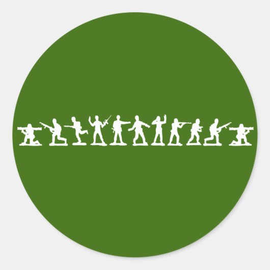 Sticker Rond Soldats de jouets classiques (Devant)