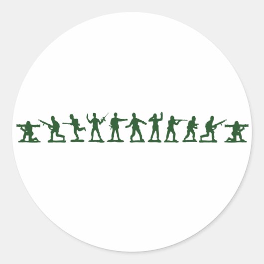 Sticker Rond Soldats de jouets classiques (Devant)