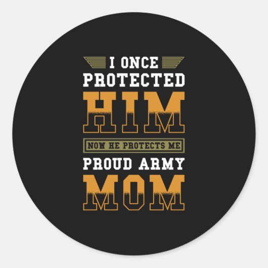 Sticker Rond Soldats Maman Fier Armée Maman (Devant)