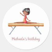 Sticker Rond Solde de gymnastique afro-américaine (Devant)