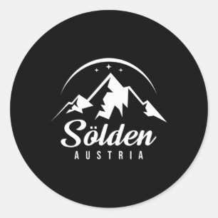 Sticker Rond Sölden Austria Ski Resort Snowboard Souv
