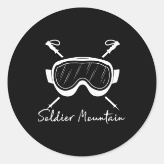 Sticker Rond Soldier Mountain Idaho Ski Lunettes de Ski Vacance