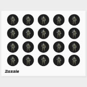 Sticker Rond Soldier Santa Camouflage Christmas Military Hunter (Feuille)
