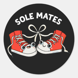 Sticker Rond Sole Mates Funny Chaussure Pun Dark BG