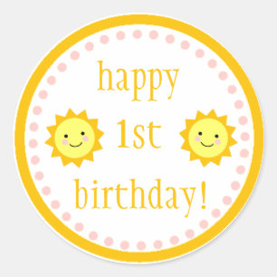 Sticker Rond Soleil 1er anniversaire