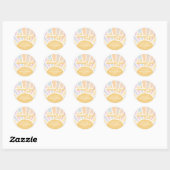 Sticker Rond Soleil Anniversaire Boho 1er Voyage Autour Du Sole (Feuille)