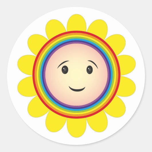 Sticker Rond Soleil arc-en-ciel (Devant)