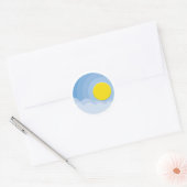 Sticker Rond soleil au-dessus des nuages classique collant rond (Enveloppe)