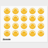 Sticker Rond Soleil Boho Personnalisé (Feuille)
