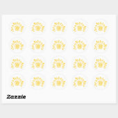 Sticker Rond Soleil brillant avec coupe transversale (Feuille)