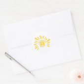 Sticker Rond Soleil brillant avec coupe transversale (Enveloppe)